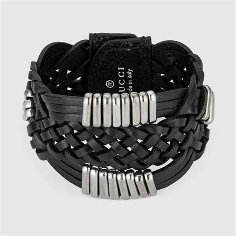 gucci woven leather bracelet|Gucci leather bracelet for women.